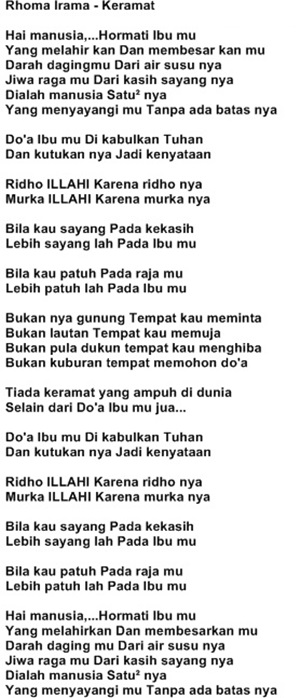 Lirik Lagu Ibu Ku Sayang